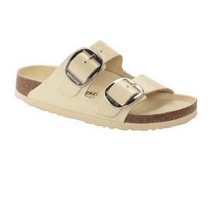 Birkenstock Cream Sandals with Cork Footbed